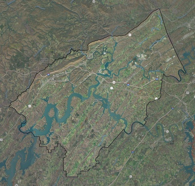 Roane County TN USGS imagery and topo map