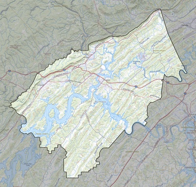 Roane County TN USGS topo map