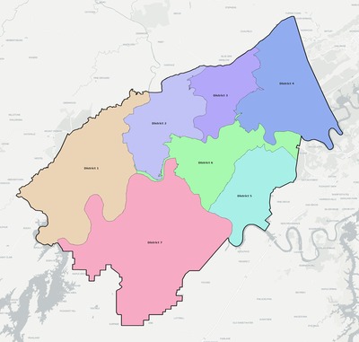 Roane County TN townships and subdivisions map