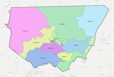 Robertson County TN townships and subdivisions map