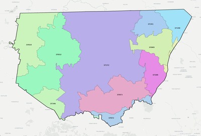 Robertson County TN ZIP code boundaries map