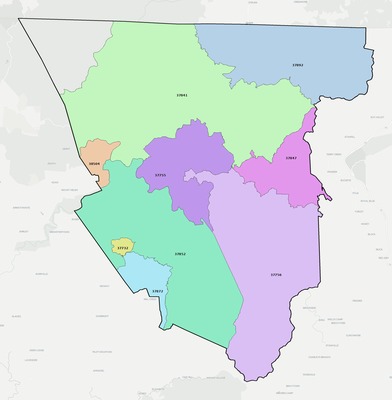 Scott County TN ZIP code boundaries map