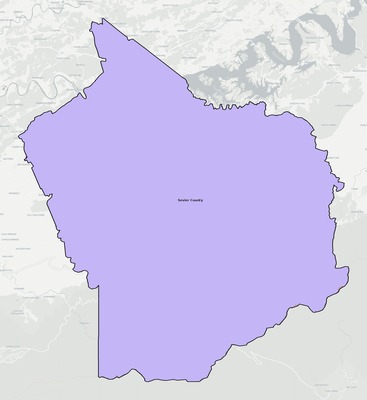 Sevier County TN school district boundaries map