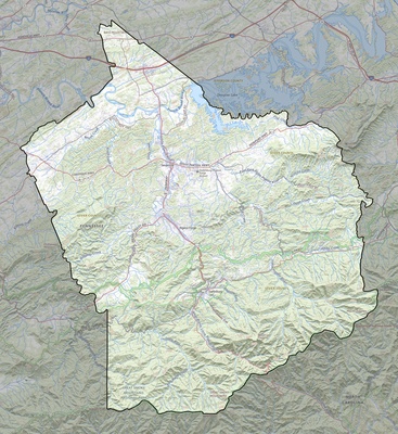 Sevier County TN USGS topo map
