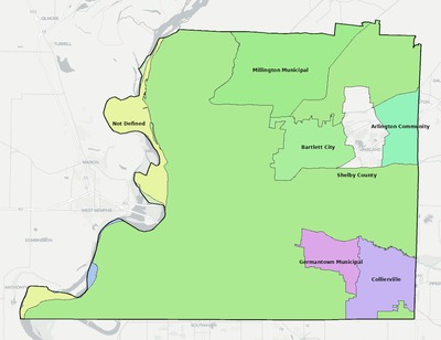 Shelby County TN school district boundaries map