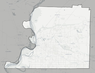Shelby County TN county basemap context