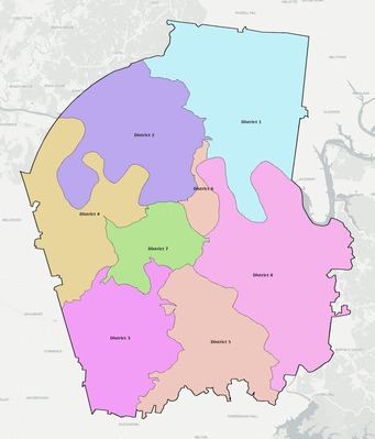 Smith County TN townships and subdivisions map