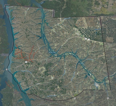 Stewart County TN USGS imagery and topo map
