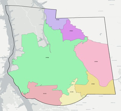 Stewart County TN ZIP code boundaries map