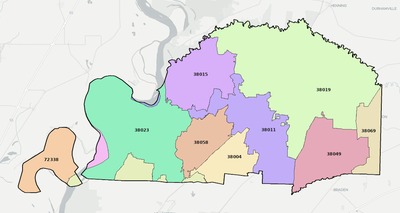 Tipton County TN ZIP code boundaries map