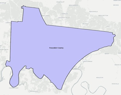 Trousdale County TN school district boundaries map