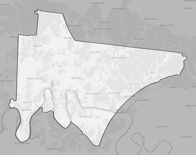 Trousdale County TN county basemap context