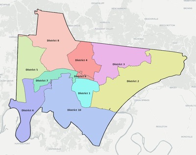 Trousdale County TN townships and subdivisions map