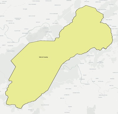 Unicoi County TN school district boundaries map