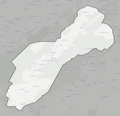 Unicoi County TN county basemap context