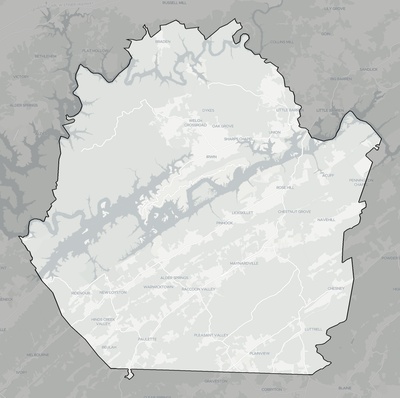 Union County TN county basemap context