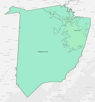 Washington County TN school district boundaries map