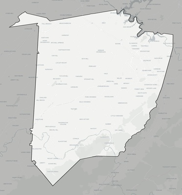 Washington County TN county basemap context