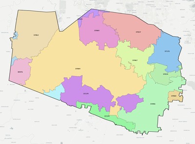 Williamson County TN ZIP code boundaries map