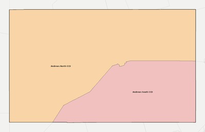 Andrews County TX townships and subdivisions map