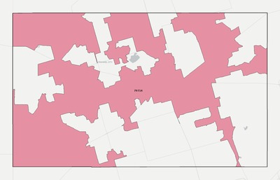 Andrews County TX ZIP code boundaries map