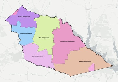 Angelina County TX school district boundaries map