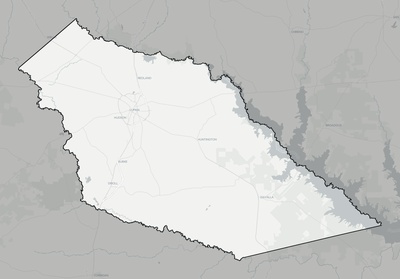 Angelina County TX county basemap context