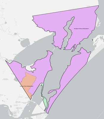 Aransas County TX school district boundaries map