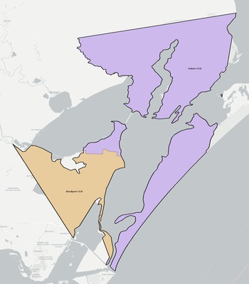 Aransas County TX townships and subdivisions map