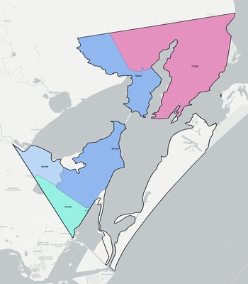 Aransas County TX ZIP code boundaries map