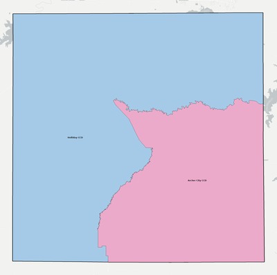 Archer County TX townships and subdivisions map
