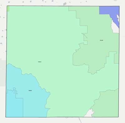 Armstrong County TX ZIP code boundaries map