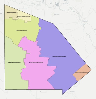 Atascosa County TX school district boundaries map