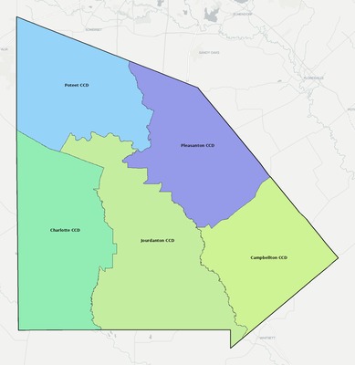 Atascosa County TX townships and subdivisions map