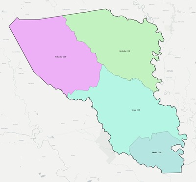 Austin County TX townships and subdivisions map