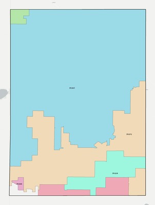 Bailey County TX ZIP code boundaries map