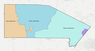 Bandera County TX school district boundaries map