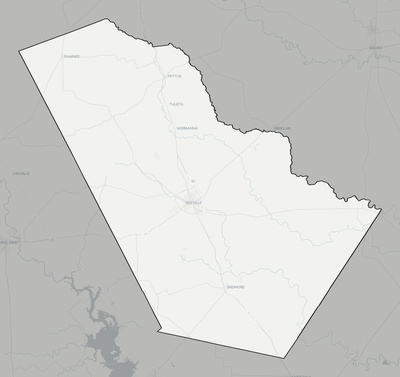 Bee County TX county basemap context