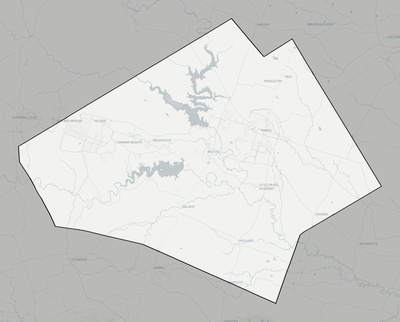 Bell County TX county basemap context