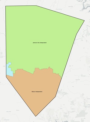 Blanco County TX school district boundaries map