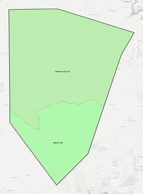 Blanco County TX townships and subdivisions map