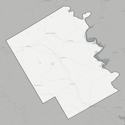 Bosque County TX county basemap context