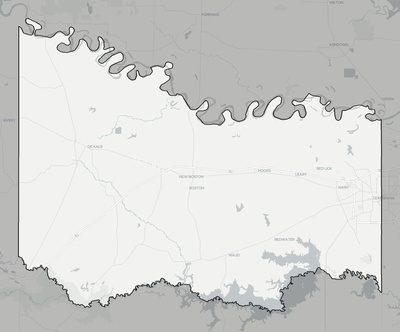 Bowie County TX county basemap context