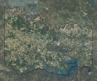 Bowie County TX USGS imagery and topo map