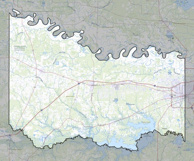 Bowie County TX USGS topo map