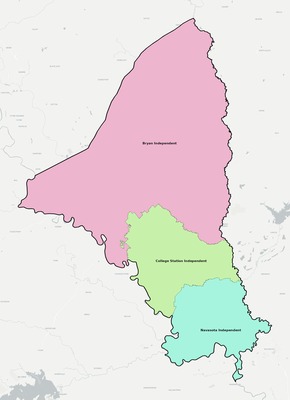 Brazos County TX school district boundaries map