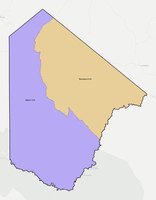 Brewster County TX townships and subdivisions map