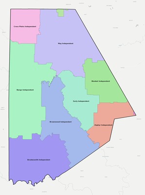 Brown County TX school district boundaries map