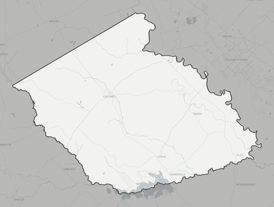 Burleson County TX county basemap context