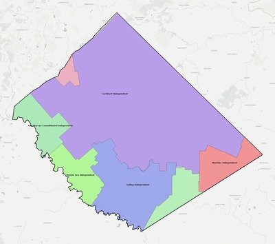 Caldwell County TX school district boundaries map
